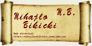 Mihajlo Bikicki vizit kartica